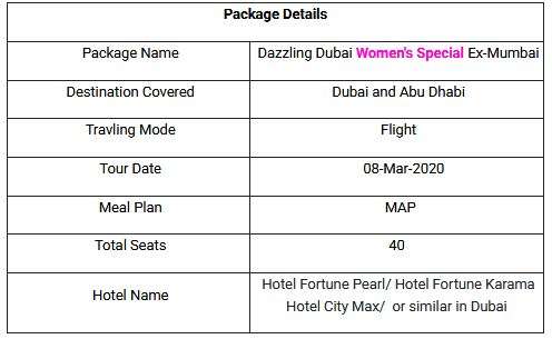 Irctc Tourism Women Special Packages To Dubai Dazzling Dubai Womens