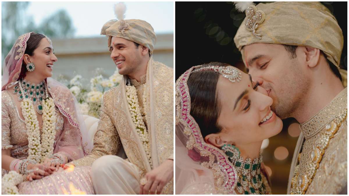 sidharth malhotra kiara advani wedding first photo sid kiara kiss each  other | कियारा आडवाणी और सिद्धार्थ मल्होत्रा की हुई परमानेंट बुकिंग, देखें  रॉयल शादी की पहली Photo - India TV Hindi