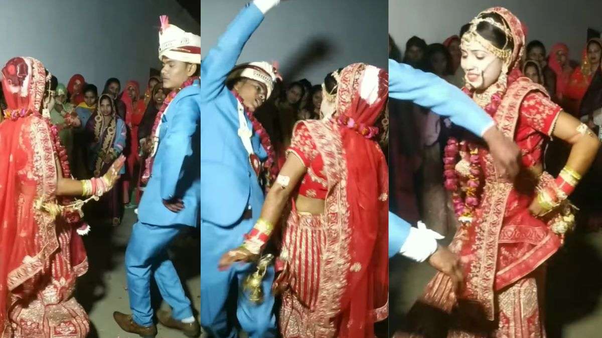 dulha aur dulhan ka dance video viral today on social media funny dance of  bride and groom|दूल्हा-दुल्हन के डांस ने बदला शादी का नजारा, लोग बोले-  'दुल्हन से ज्यादा तो दूल्हा ही