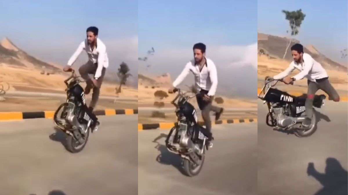 Driving a bike on one wheel shook the entire social media, but what happened next is not worth telling - India TV Hindi