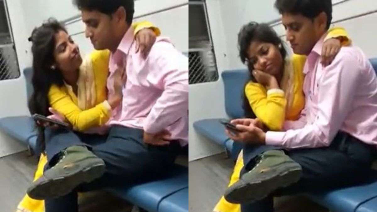 Desi couple hot video, Desi couple kiss video, mumbai couple kissed in the  train, Video went viral on Social Media। लड़का रोकता रहा पर नहीं मानी  लड़की, मुंबई लोकल ट्रेन में Kiss
