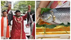 बंगाल चुनाव: BJP-TMC का अनोखा प्रचार, मछली को पहनाई ज्वेलरी, दोनों हाथों में टांग ली मछली, देखें वीडियो