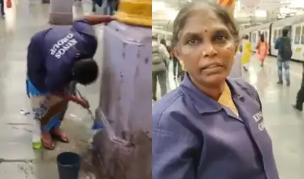 रेलवे स्टेशन पर लोग थूक कर फैलाते हैं गंदगी, साफ करती महिला ने बताया अपना दुख, आप भी देखिए Video