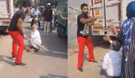 दिल्ली के सरिता विहार में लोहे की रॉड से बुजुर्ग को सड़क पर बुरी तरह पीटा, वीडियो वायरल