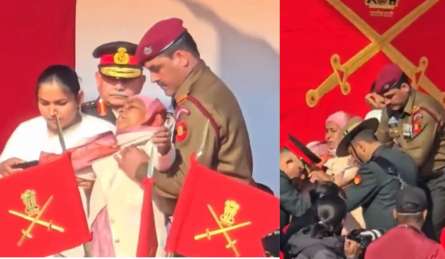 राजस्थान: शहीद जवान के सेना पदक को ग्रहण करते समय मंच पर बेहोश हुईं मां, सैनिक ने संभाला