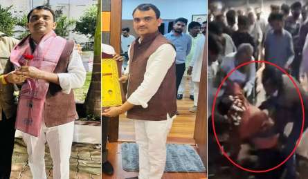 फूलों की माला से लदे BJP जिला उपाध्यक्ष नाले में गिरे, स्वागत जुलूस के दौरान पैर फिसला; VIDEO