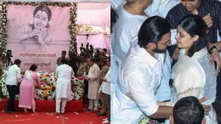 रणवीर सिंह से विक्की कौशल तक, आशा भोसले के अंतिम संस्कार में उमड़े सितारे, रोते-बिलखते परिवार को दी हिम्मत