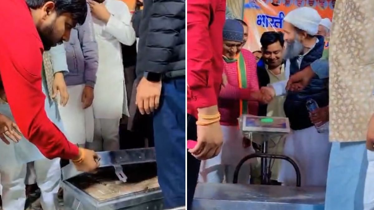 BJP उम्मीदवार को मुस्लिम समुदाय ने नोटों से तौला, हैरान कर देगा कुंदरकी का ये VIDEO