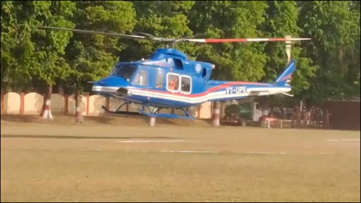 VIDEO: CM योगी थे सवार, अचानक हेलीकॉप्टर की बदली दिशा, करनी पड़ी लैंडिंग