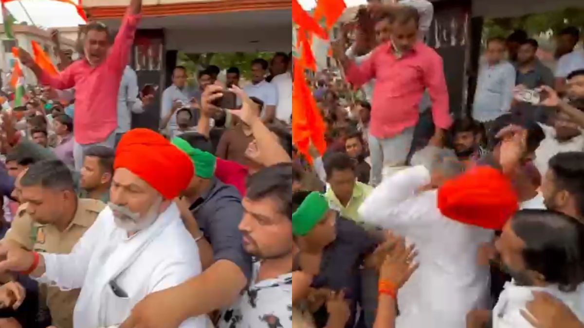 राकेश टिकैत का अपने ही घर में भारी विरोध, धक्का-मुक्की में छिटककर गिर पड़ी पगड़ी, देखें- वीडियो