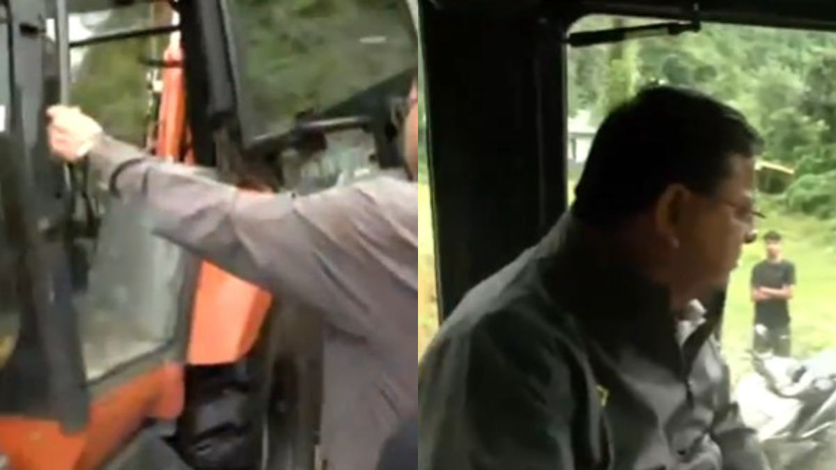 VIDEO: बादल फटने से देहरादून में मची तबाही, JCB पर चढ़कर घटनास्थल पर पहुंचे CM धामी