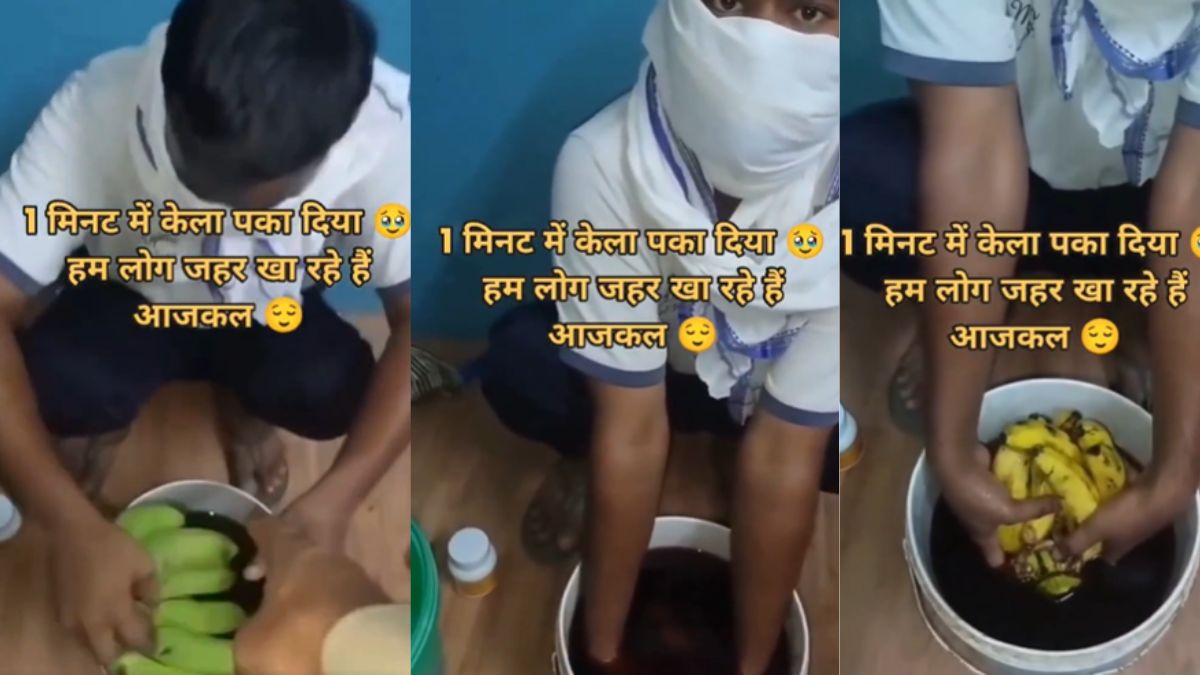 पलक झपकते ही हरे से पीला हो गया केला, कहीं आप भी तो नहीं खा रहे ये जहर, देखें Viral Video