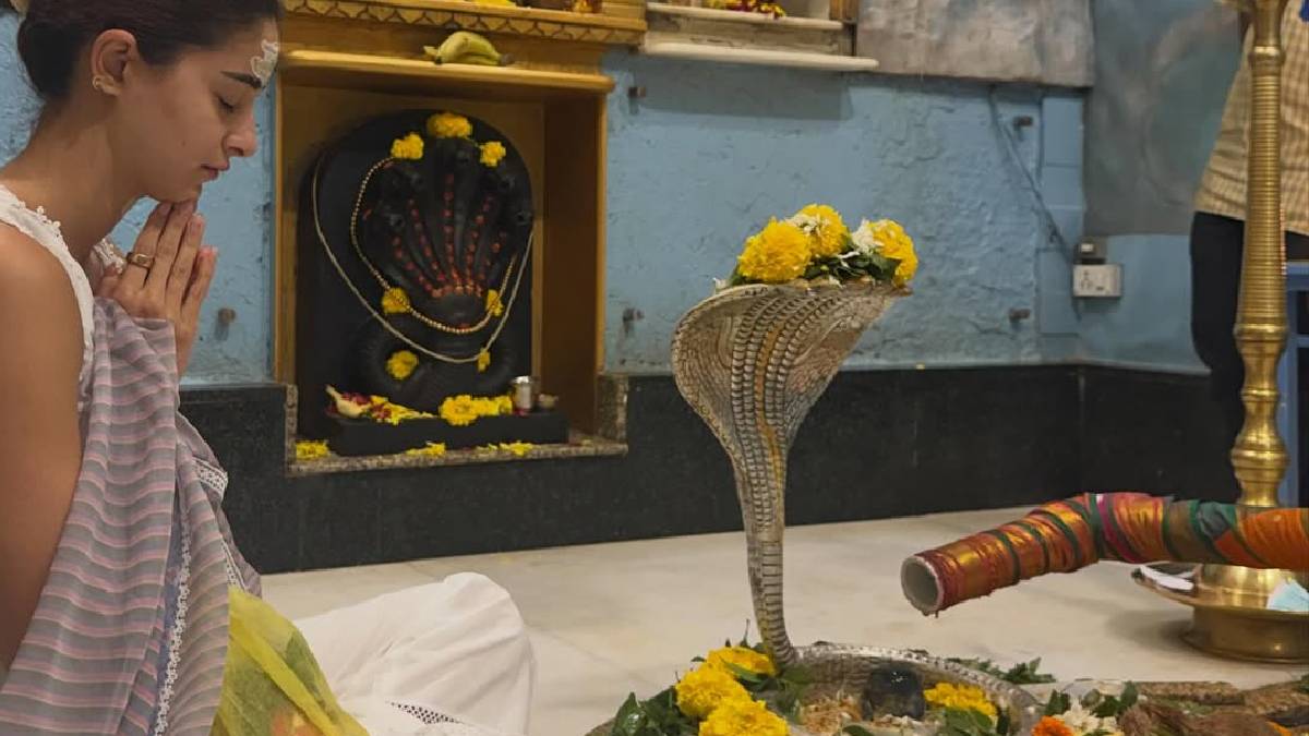 महादेव की भक्ति में लीन हुईं अनन्या पांडे, माथे पर चंदन लगाए शिव के दरबार में टेका माथा, कैप्शन ने जीता फैंस का दिल