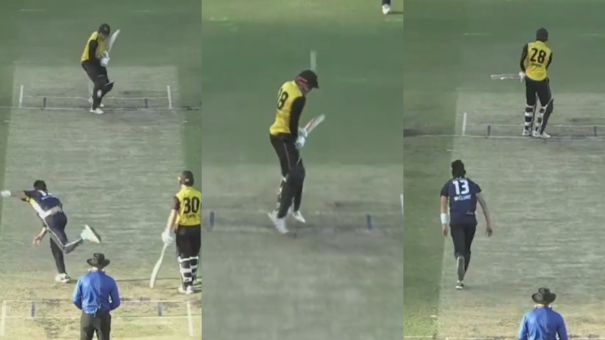 बल्लेबाज ने छोड़नी चाही गेंद लेकिन चली गई सीधे छक्के के लिए, ऐसा शॉट कि सभी रह गए हक्के-बक्के; देखें VIDEO