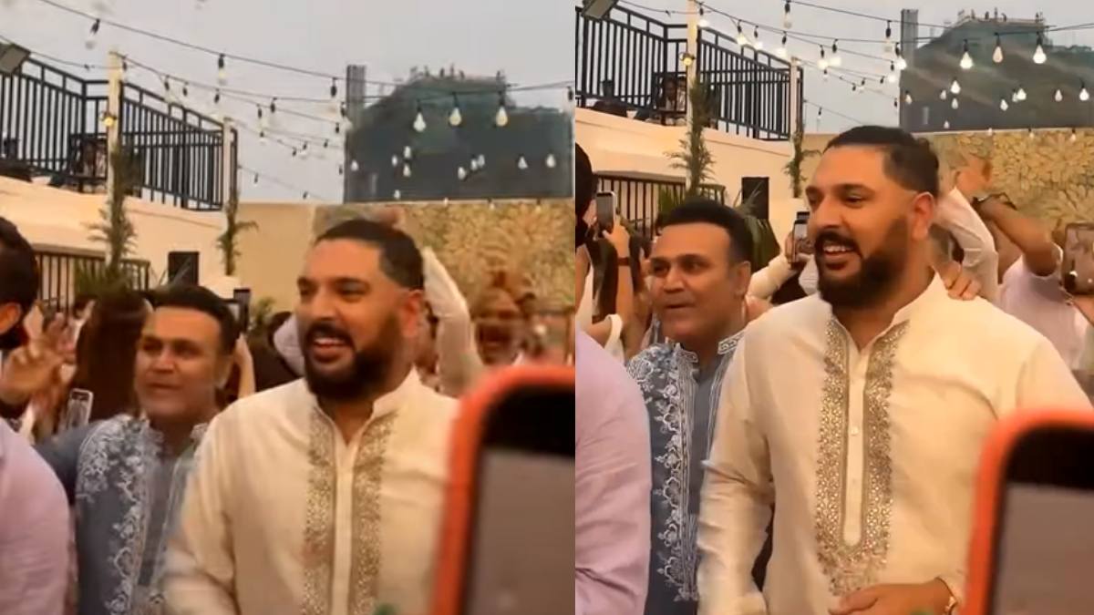 कृतिका कामरा-गौरव कपूर की शादी में जमकर नाचे वीरेंद्र सहवाग और युवराज सिंह, दुल्हन-दूल्हे की एंट्री में लूटी लाइमलाइट