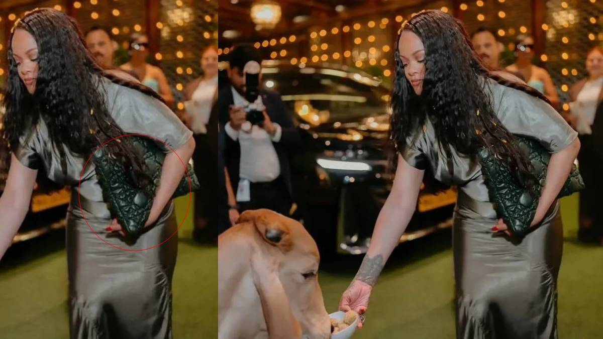 रिहाना की तस्वीर देख भड़के नेटिजन्स, जमकर लगाई झाड़, बोले- बछड़े के चमड़े का बैग थामे गौ सेवा को चलीं