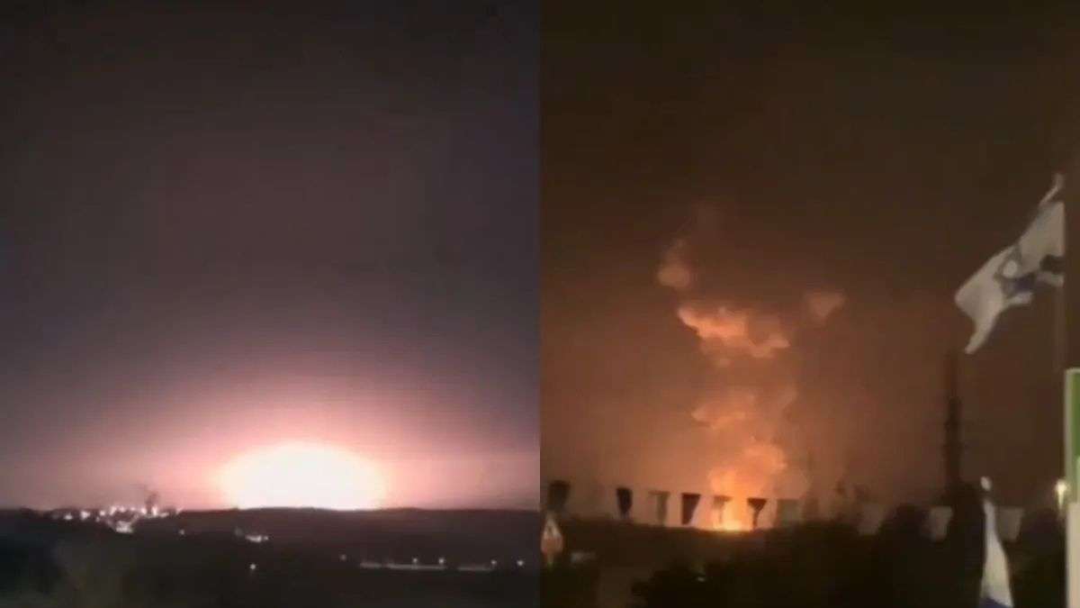 इजरायल में देर रात हुआ जोरदार धमाका, आसमान में छा गया धुआं; सामने आया VIDEO