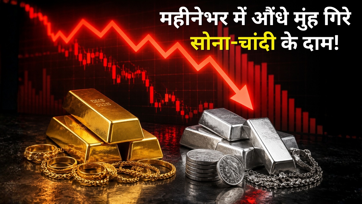 Gold Silver Price: महीने भर के अंदर ₹10,000 सस्ता हुआ सोना, चांदी भी ₹60,000 टूटी; जानें आज के ताजा भाव