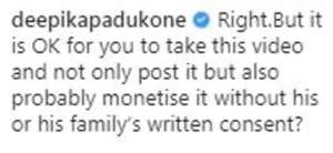 deepika padukone comment