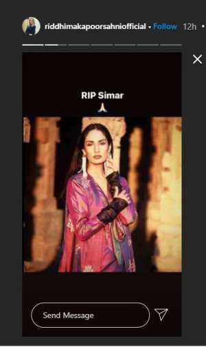 riddhima sahni instagram story