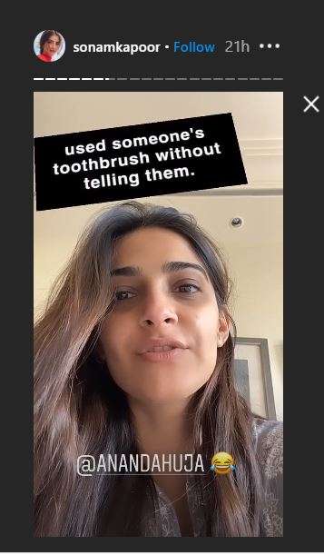 sonam kapoor instagram story sonam kapoor instagram story