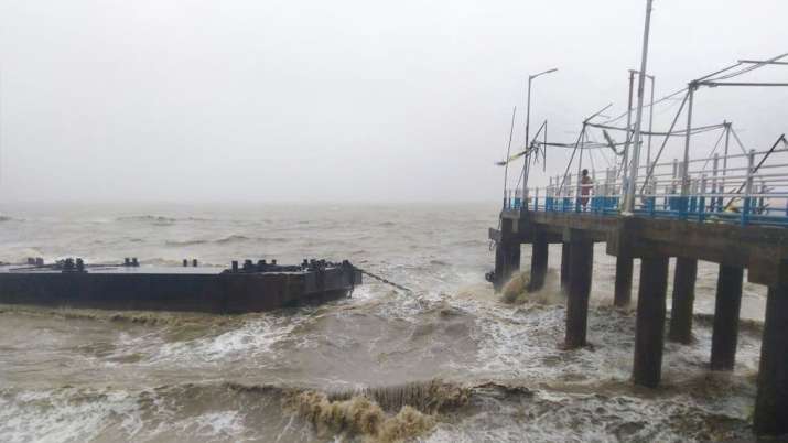 The Kachuberia jetty collapses at Bakkhali due to the impact of Cyclone Amphan, near Sunderbans area