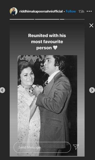 riddhima kapoor instagram story