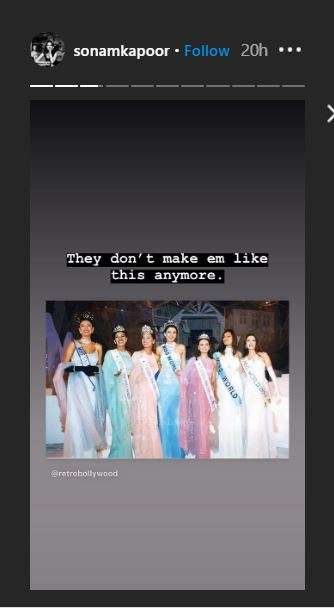 sonam kapoor instagram story