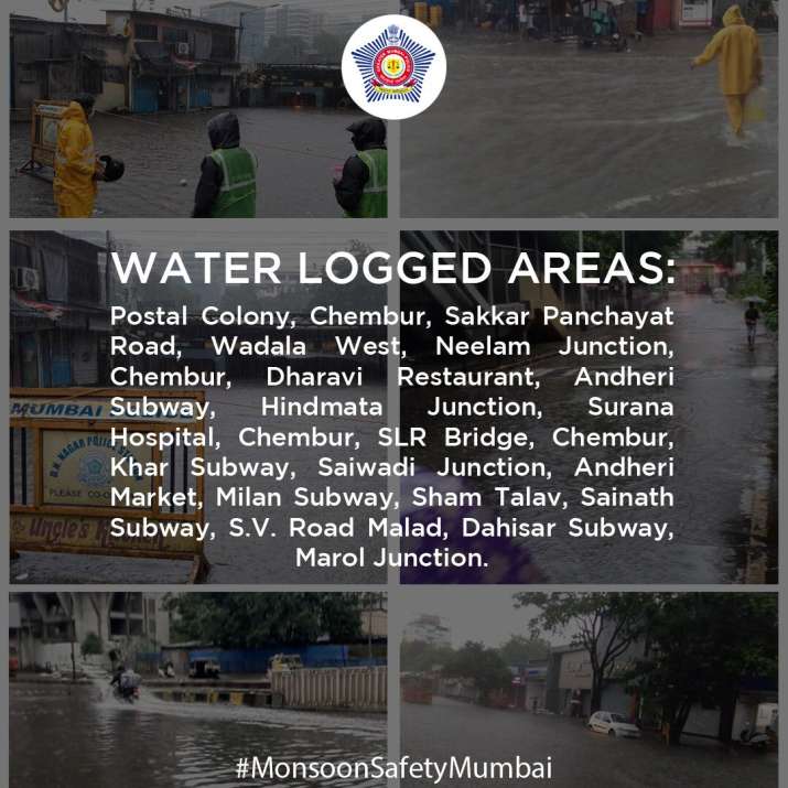 Water logged areas in Mumbai list by Mumbai Police