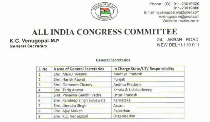 congress general secretaries
