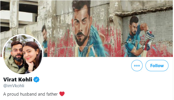 virat kohli changed his twitter status