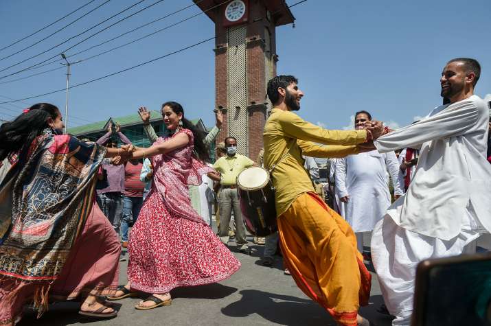 srinagar lal chowk shri krishna janmashtami celebration images