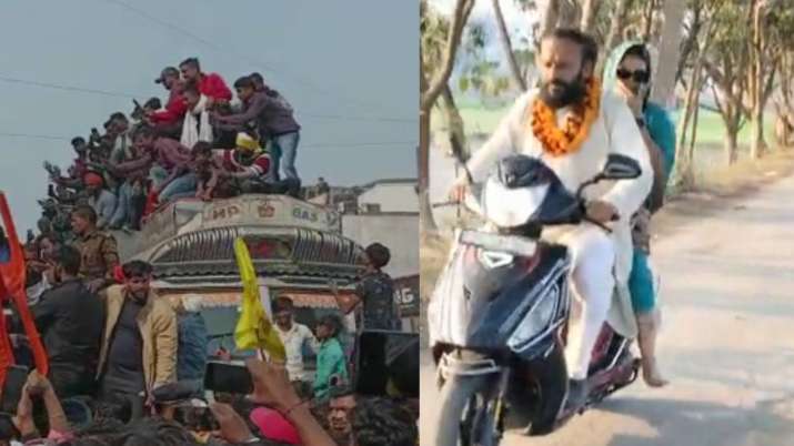 चुनाव रैली में भोजपुरी अभिनेत्री अक्षरा सिंह के पहुंचते ही मचा गदर, एक्ट्रेस को स्कूटी से पड़ा भागना