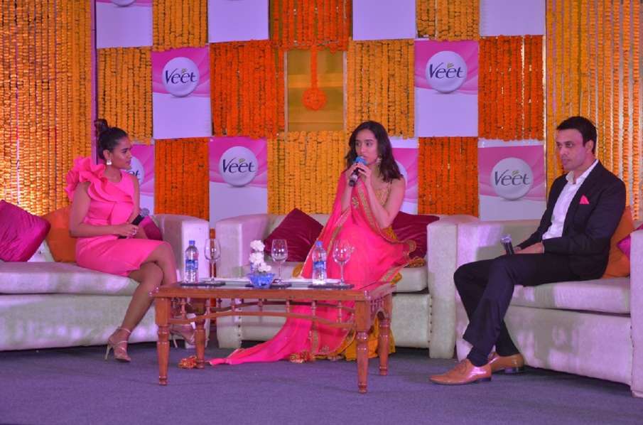 Pankaj Duhan Chief Marketing Officer RB South Asia Health and Shraddha Kapoor speaking at the launch