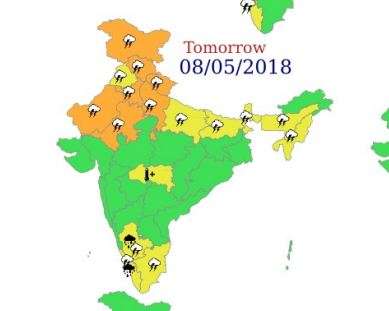 IMD weather warning for May 8th