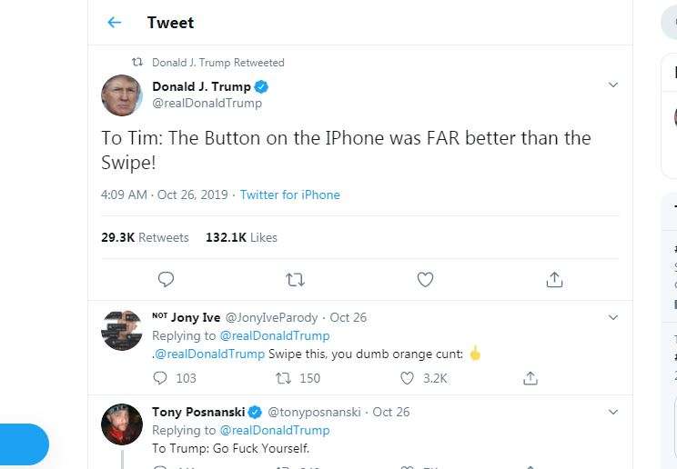 Donald Trump wants iPhone home button back