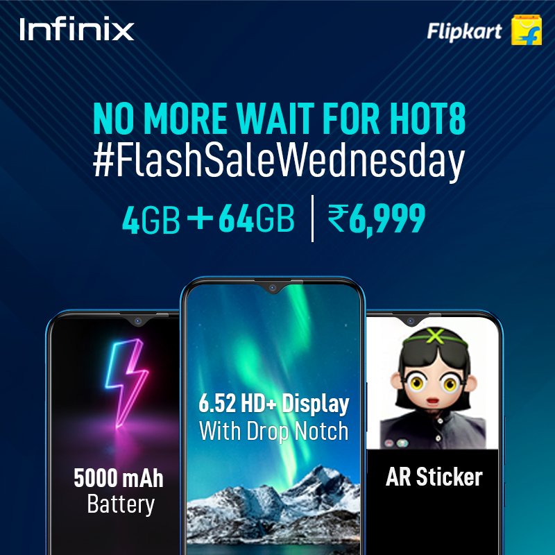Infinix, Flash sale, Hot 8, Flipkart, HotWednesdays