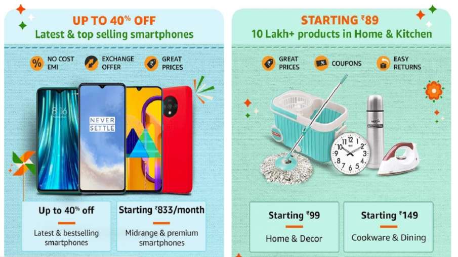 amazon discount offers on smartphones, Amazon Great Indian sale 2020, Amazon sale, Amazon India