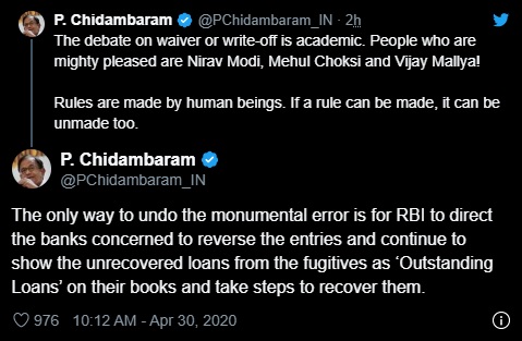 p-chidambaram tweet
