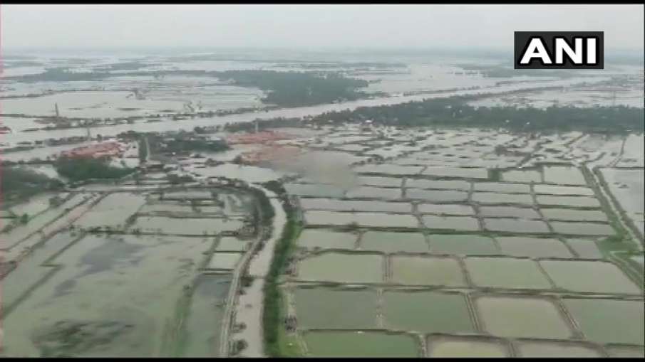 Aerial view of areas affected by Cyclone Amphan in