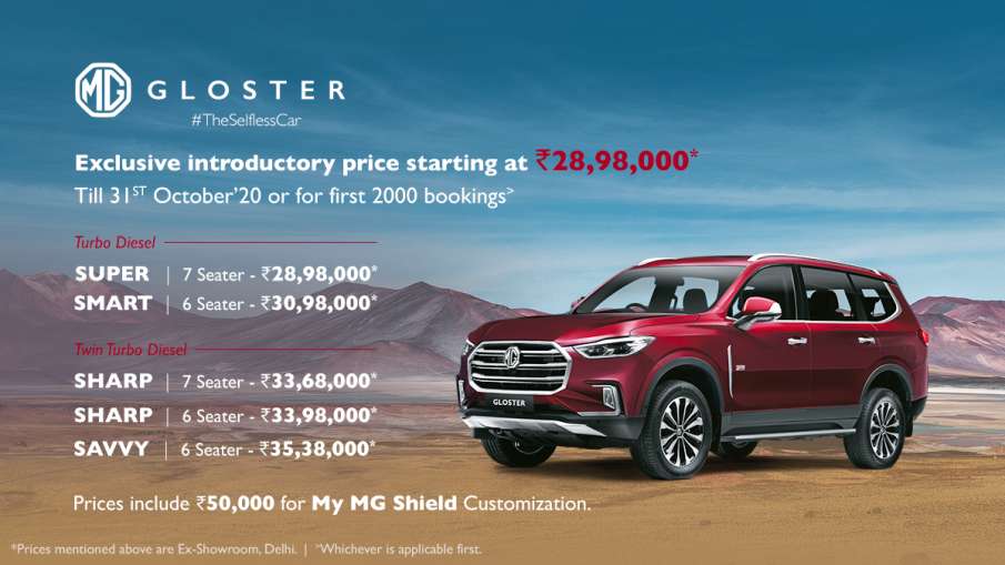 MG Motor launches premium SUV Gloster priced up to Rs 35.38 lakh 