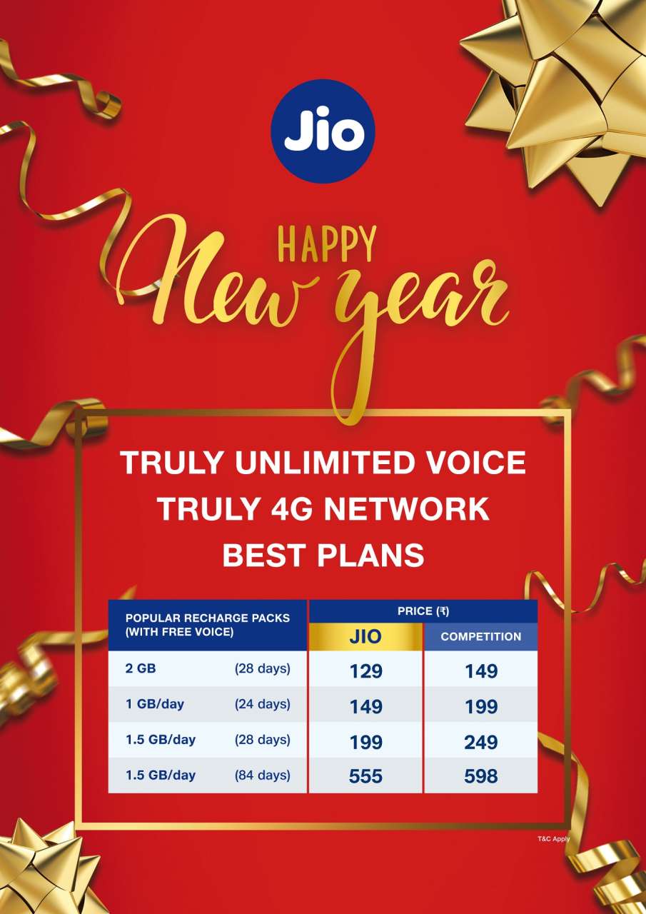 Reliance JIO new year 2021 best prepaid plan with free voice calls
