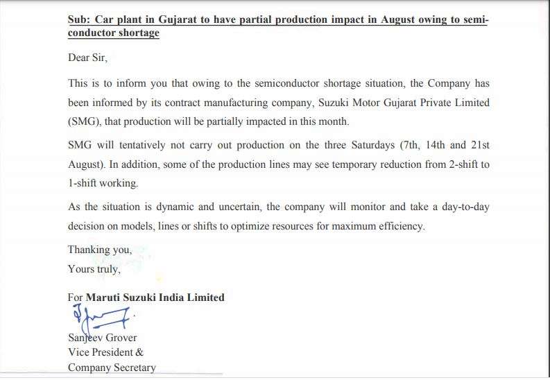Maruti Suzuki scale down production in Gujarat due to chip shortage