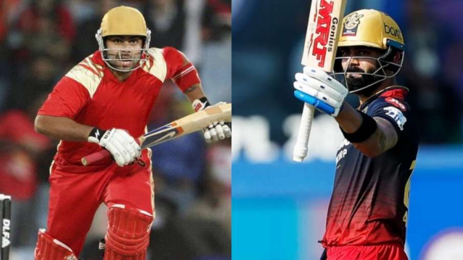 2008 Virat Kohli (left) and 2022 Virat Kohli (right)