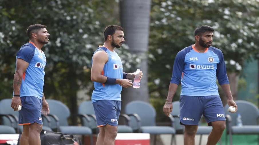 Umesh Yadav, Harshal Patel and Jasprit Bumrah