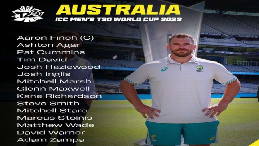 T20 World Cup 2022 के लिए ऑस्ट्रेलिया का स्क्वॉ़ड