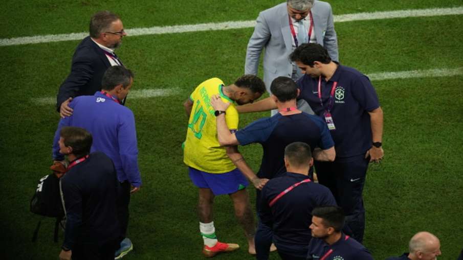 Neymar injured during Brazil vs Serbia match at the FIFA World Cup 2022