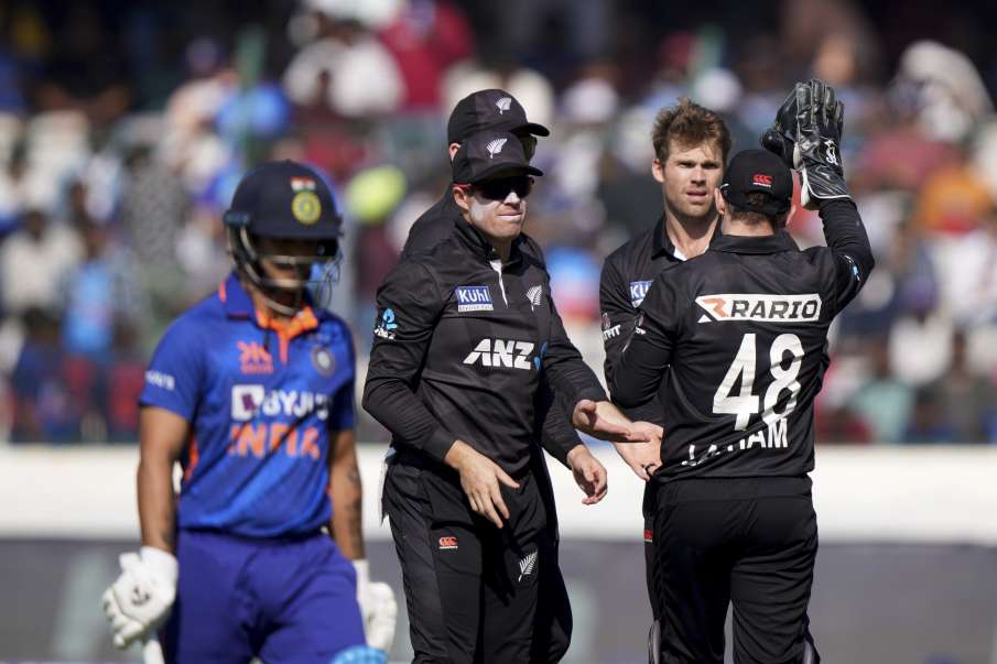 Ishan Kishan walking off the field after getting out in the first ODI against New Zealand