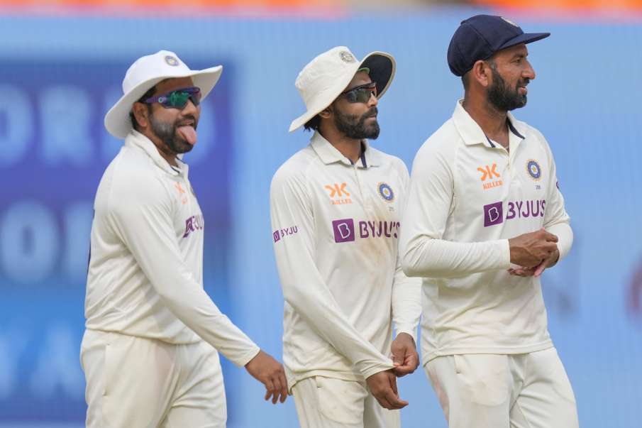 Cheteshwar Pujara, Rohit Sharma and ravindra jadeja