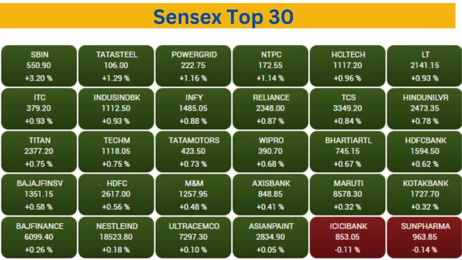 sensex top 30